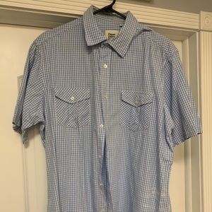 XL paper denim short sleeve button down
